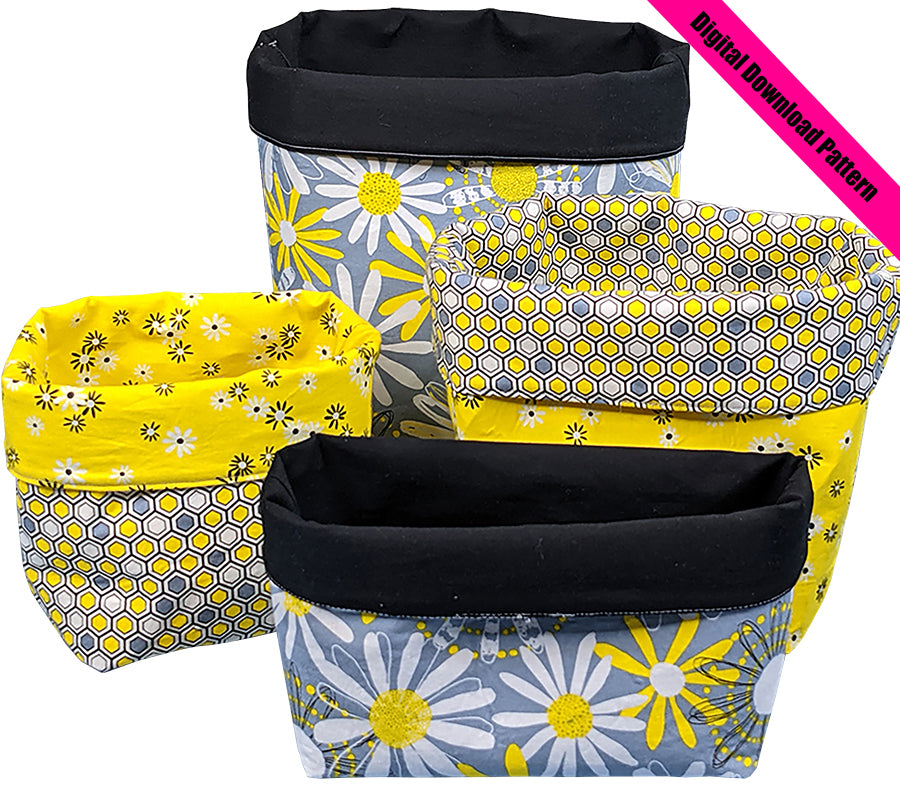Stacking Fabric Baskets - Digital Download Pattern