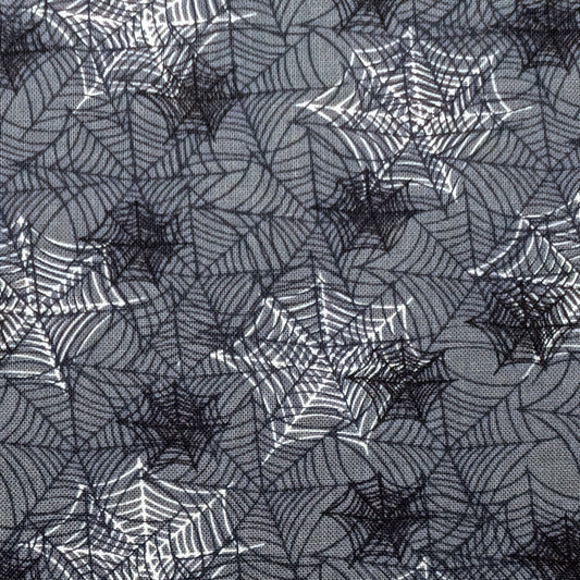 Spider Webs Charcoal Cotton Fabric | Benartex
