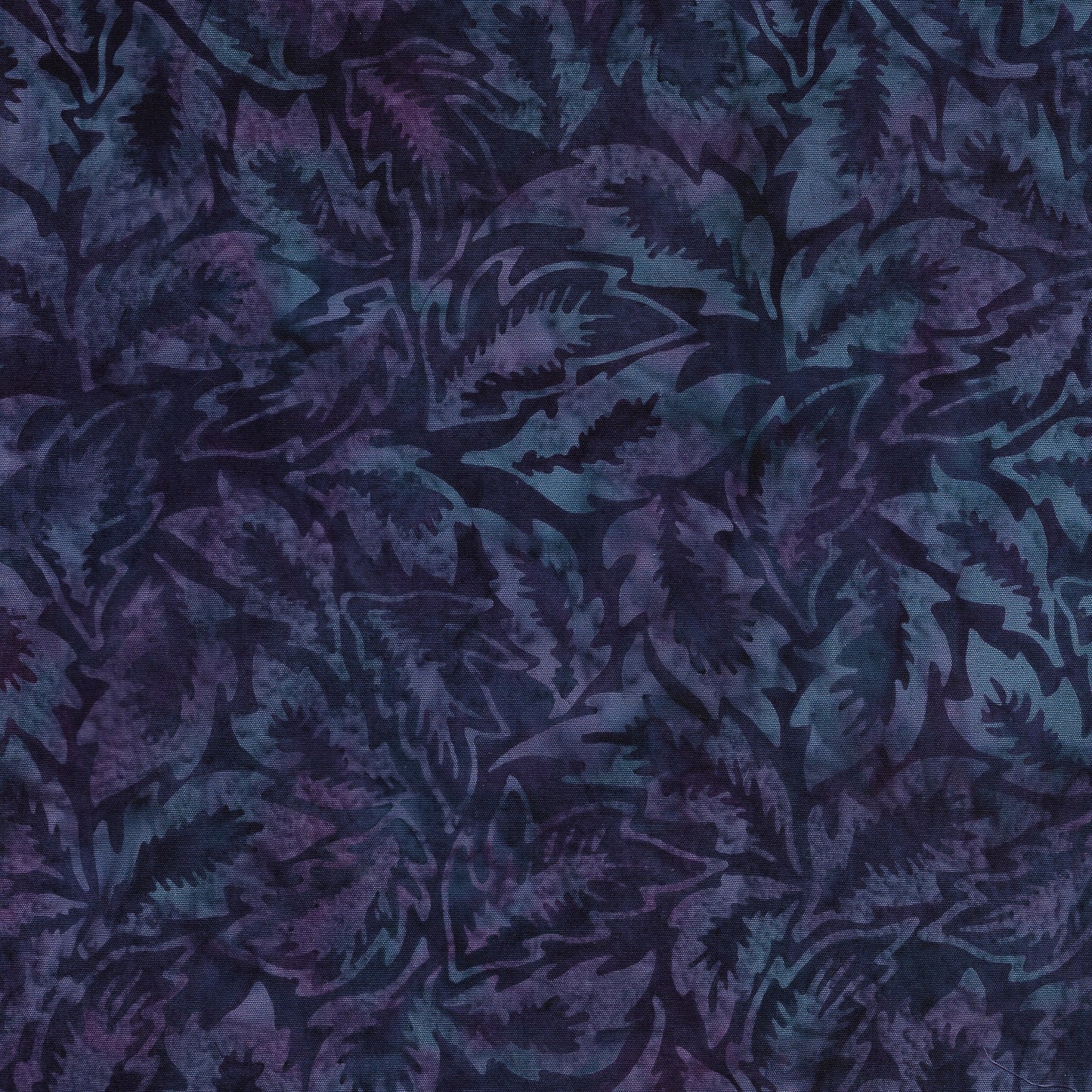 Woodcut Blossoms - Leaves - Navy