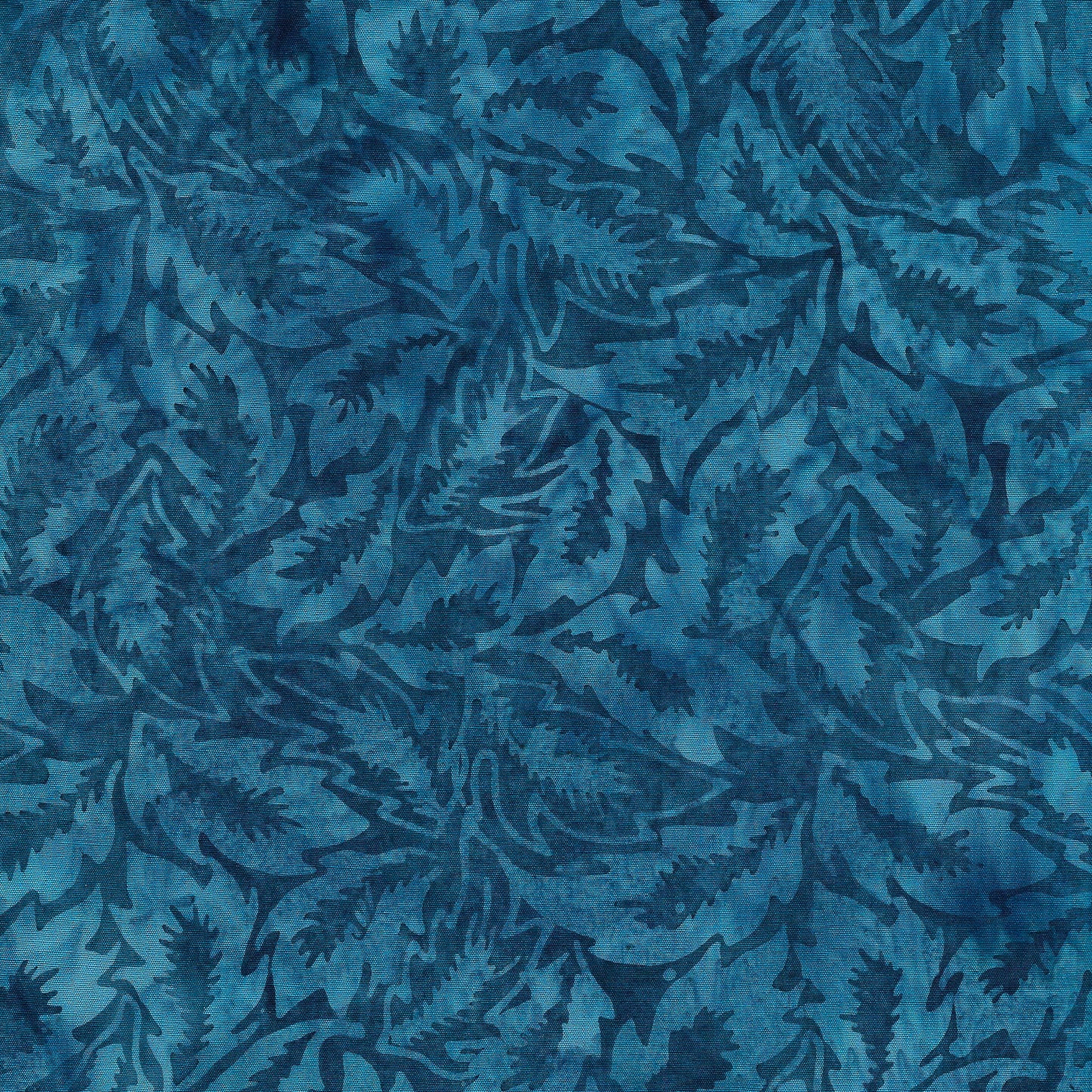 Woodcut Blossoms - Leaves - Blue