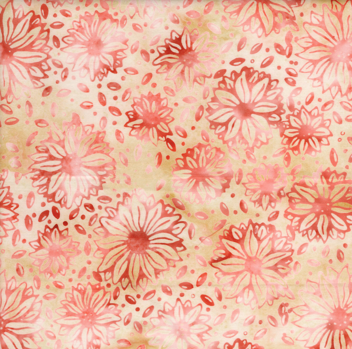 Daisy and Petals Blush Batik Fabric | Island Batik