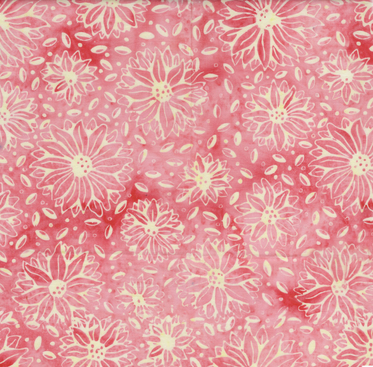 Daisy and Petals Pink Batik Fabric | Island Batik