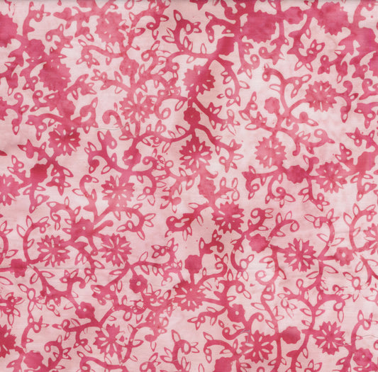 Daisy Swirl Pink Batik Fabric | Island Batik