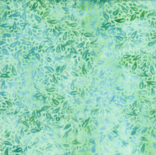 Tossed Petals Mint Batik Fabric | Island Batik