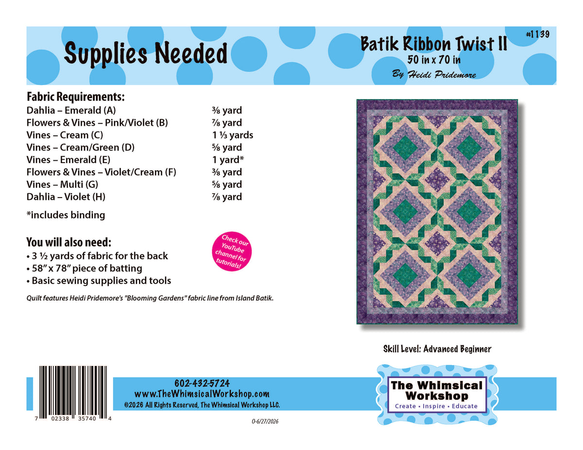 Batik Ribbon Twist II Quilt Pattern