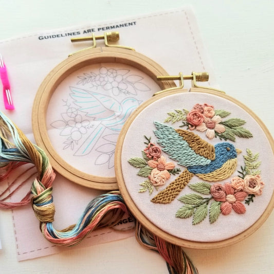 Bluebird Sampler - Beginner Hand Embroidery Kit