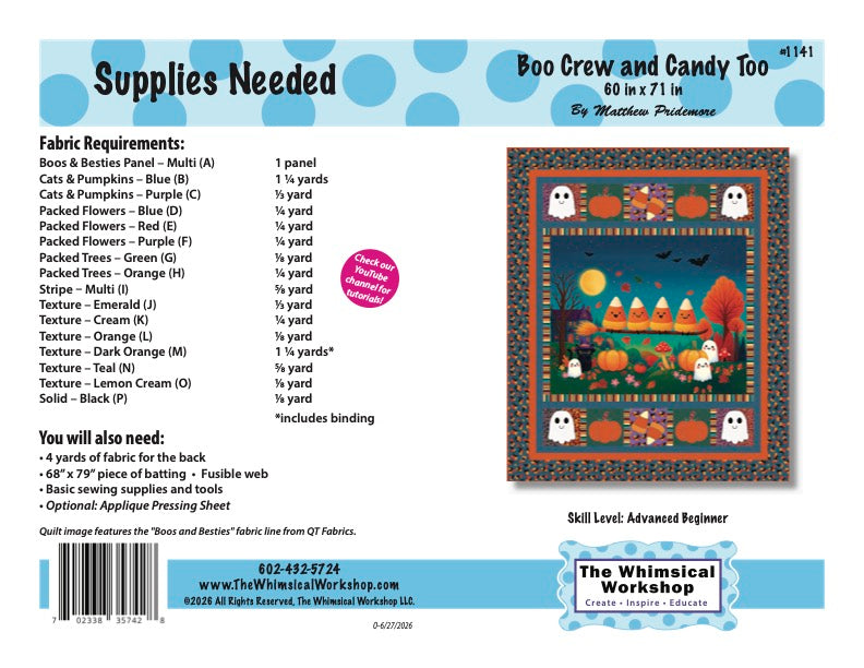 Boo Crew and Candy Too Quilt Pattern