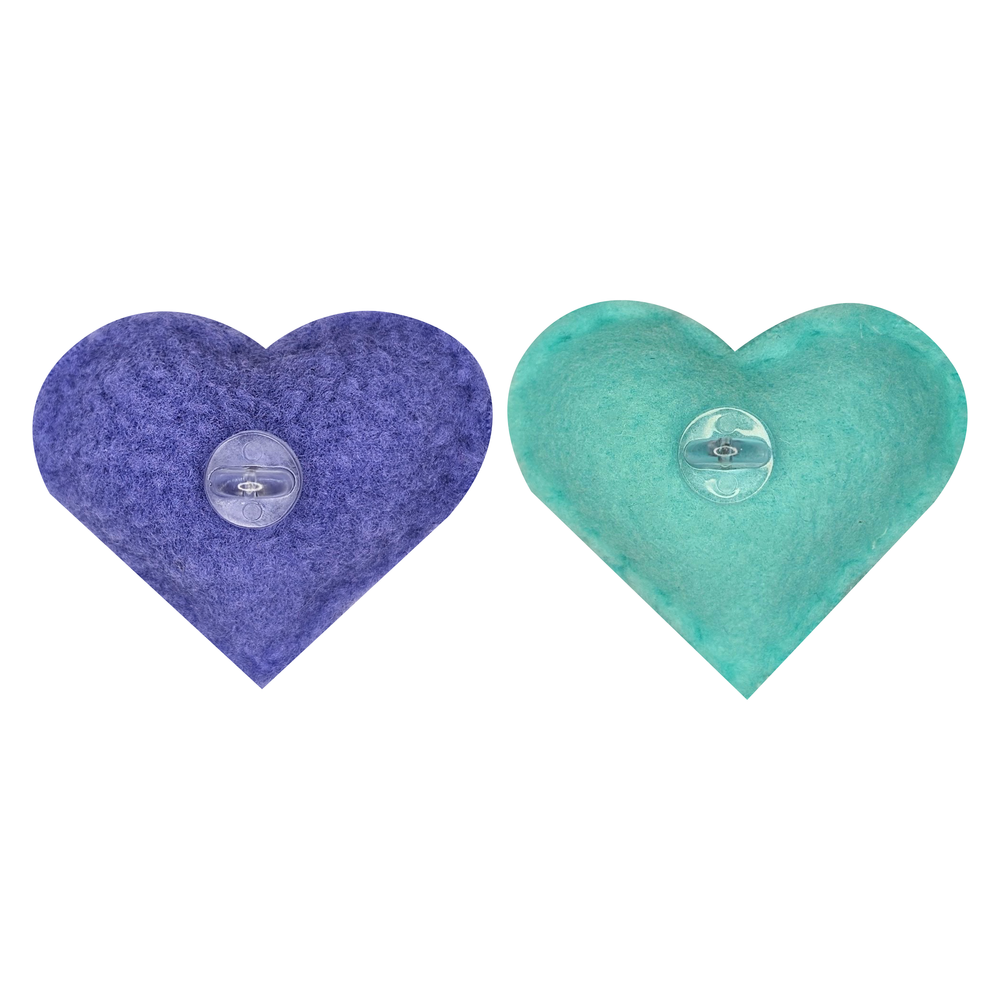 Candy Hearts Felt Pin Sewing kits - Green & Purple