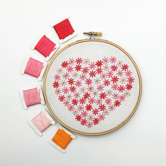 Heart and Flower - Hand Embroidery Kit