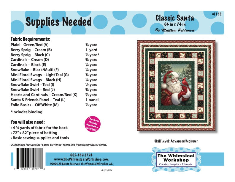 Classic Santa Quilt Pattern
