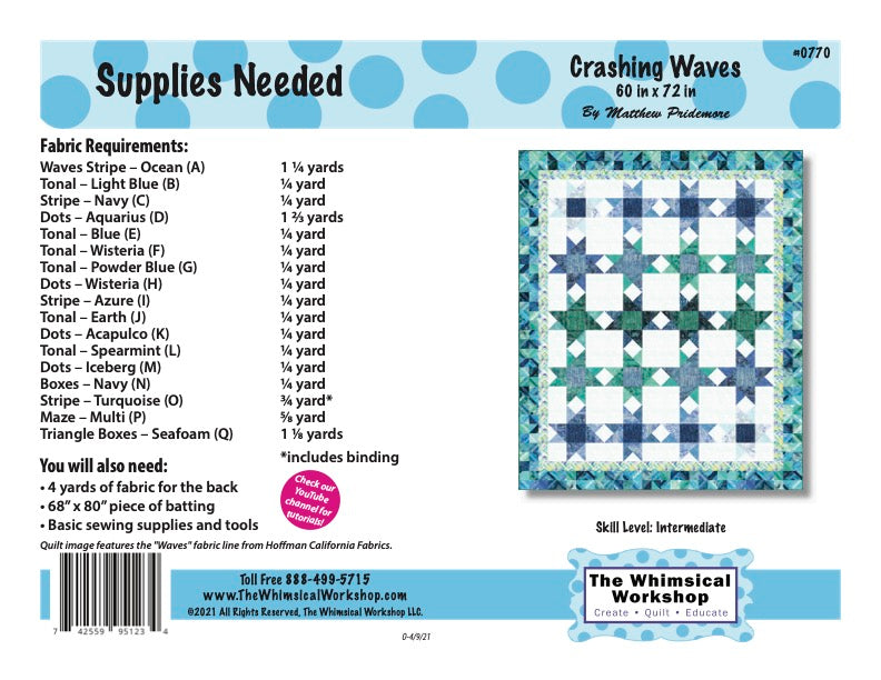 Crashing Waves Quilt Pattern