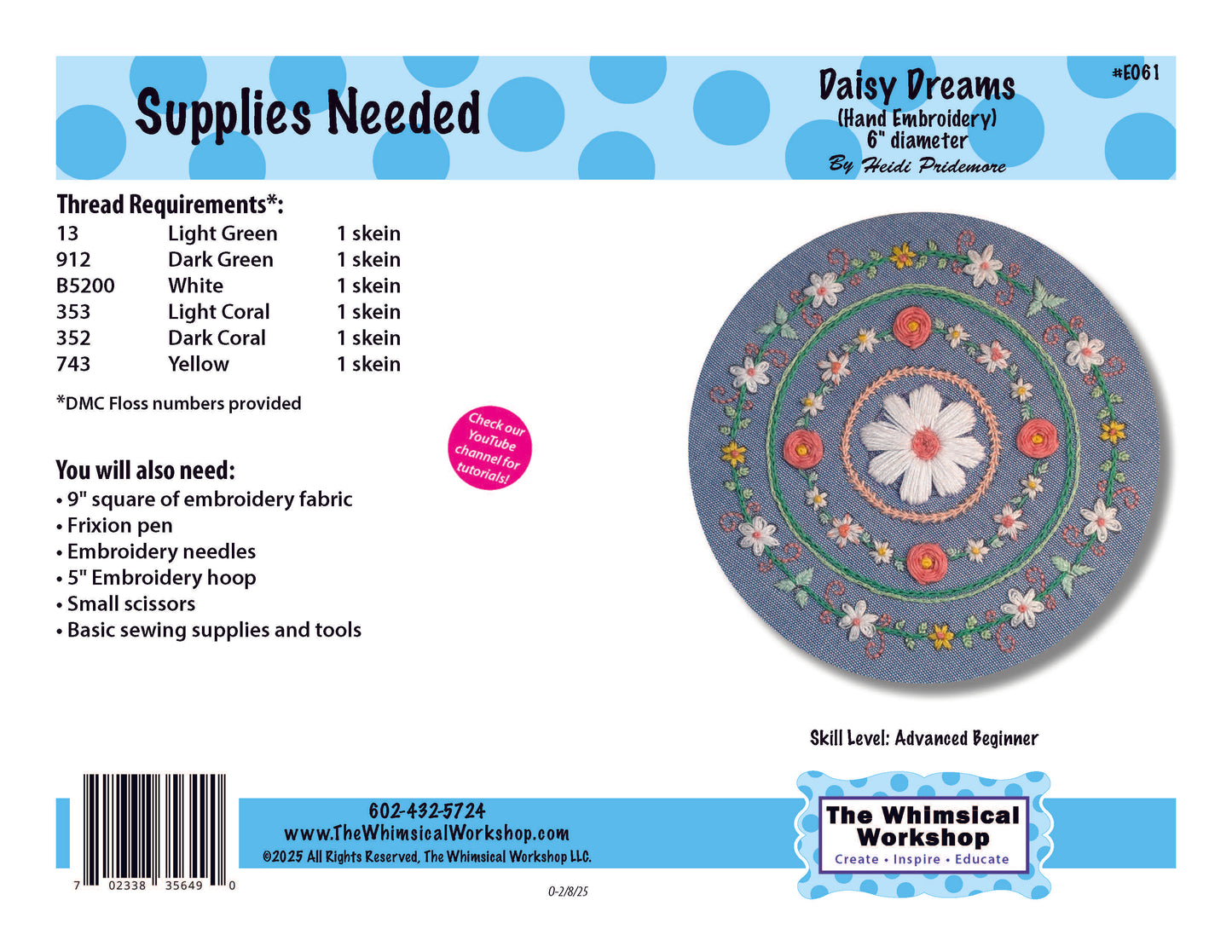 Daisy Dream Hand Embroidery Kit