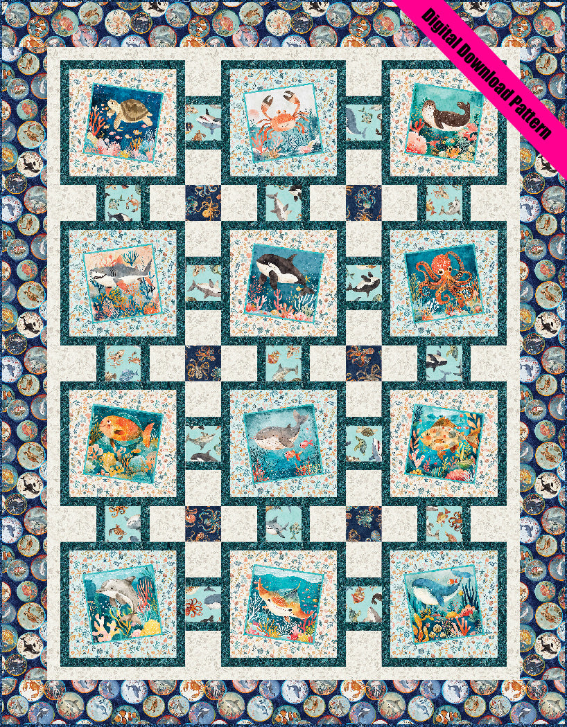 Deep Blue Sea Pieced Quilt Pattern