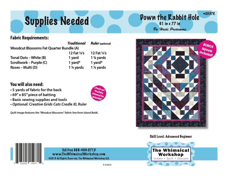 Down the Rabbit Hole Quilt Pattern