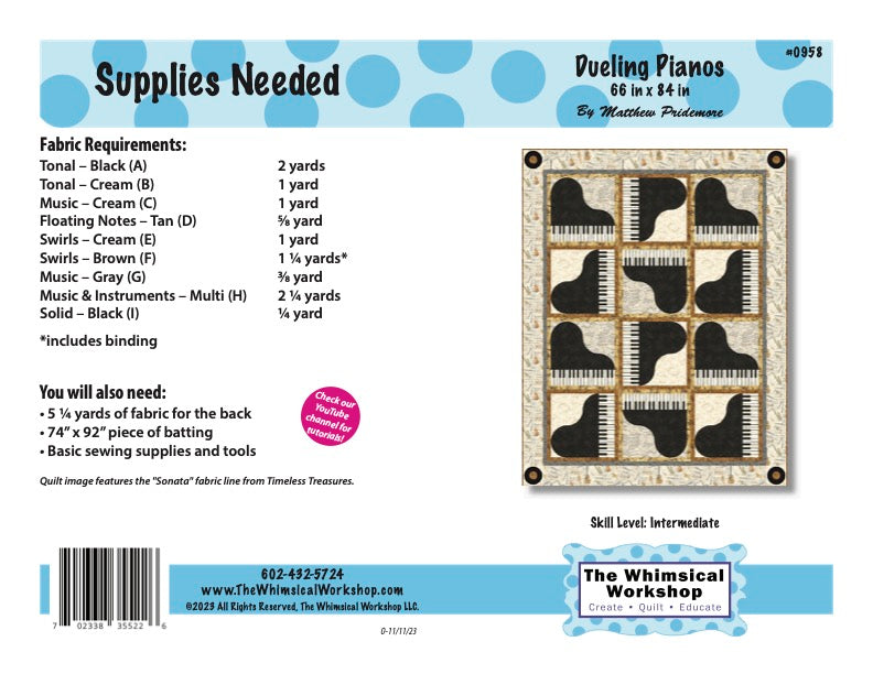 Dueling Pianos Quilt Pattern