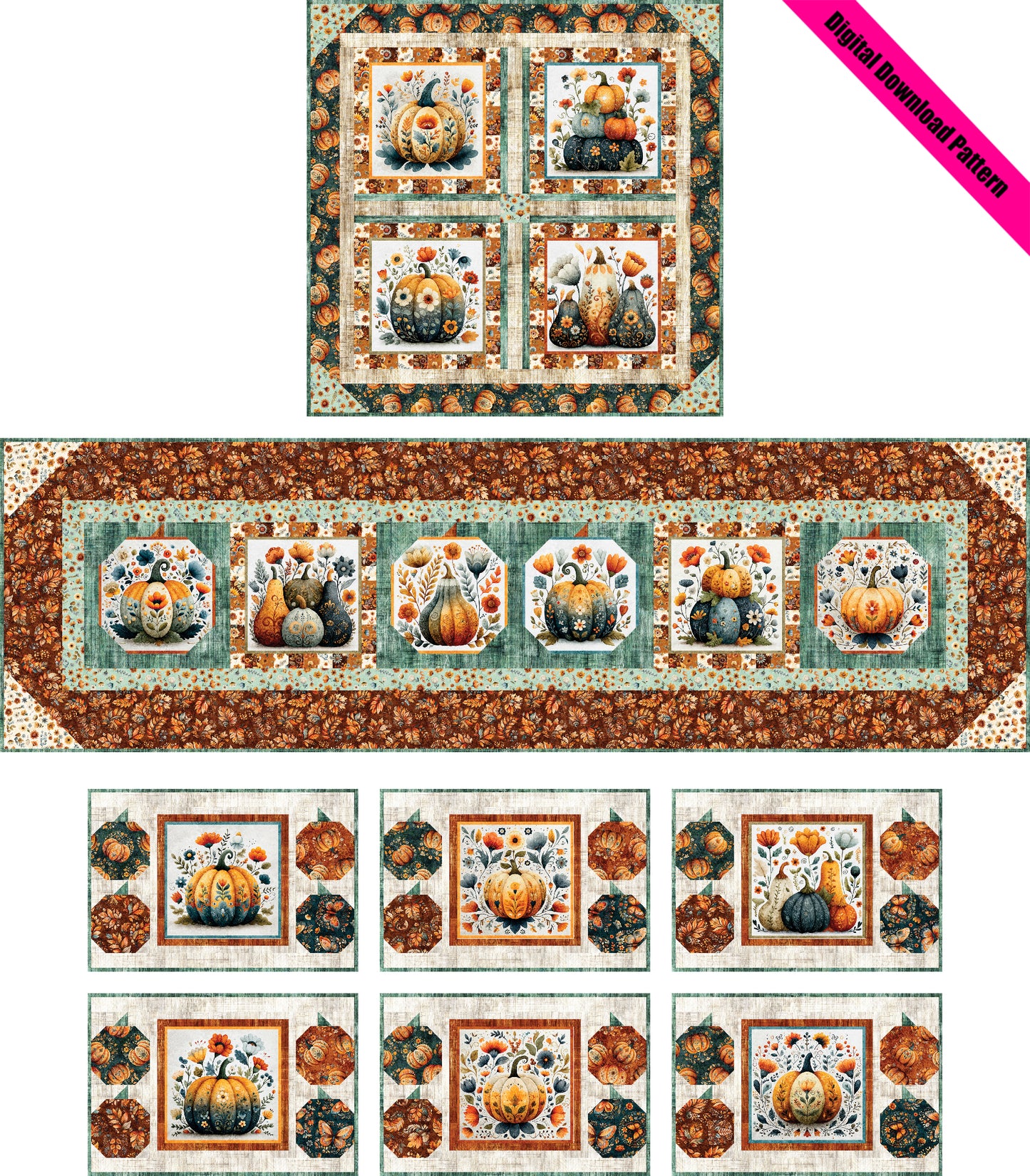 Gourds of Fun Table Set Pattern
