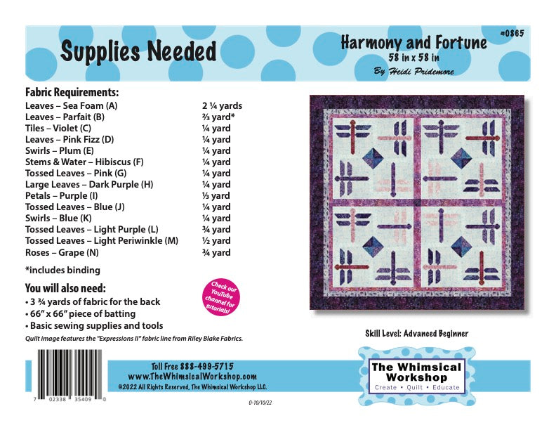 Harmony and Fortune Quilt Pattern