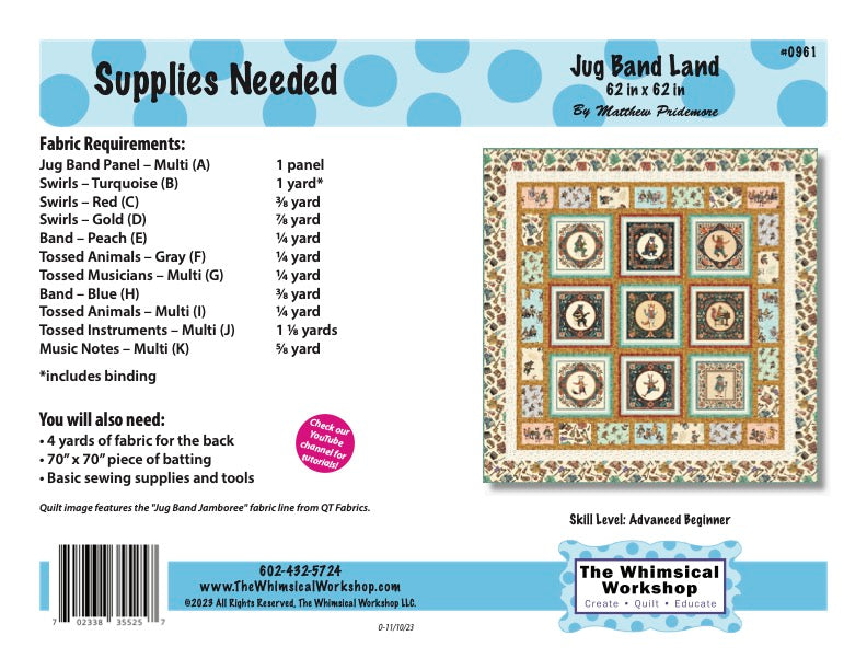 Jug Band Land Quilt Pattern