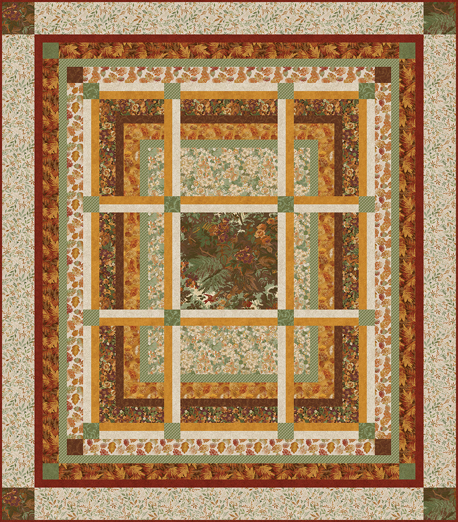 Lost in the Woods Quilt Pattern by Matthew Pridemore, Hazelwood by Maywood Studio