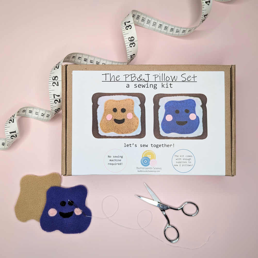 Peanut Butter and Jelly Felt Pillows Sewing Kit