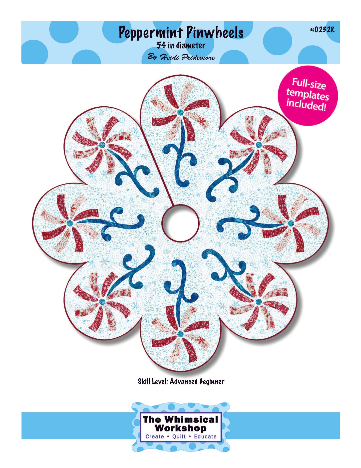 Peppermint Pinwheels Tree Skirt - Pattern | Fabric Kit