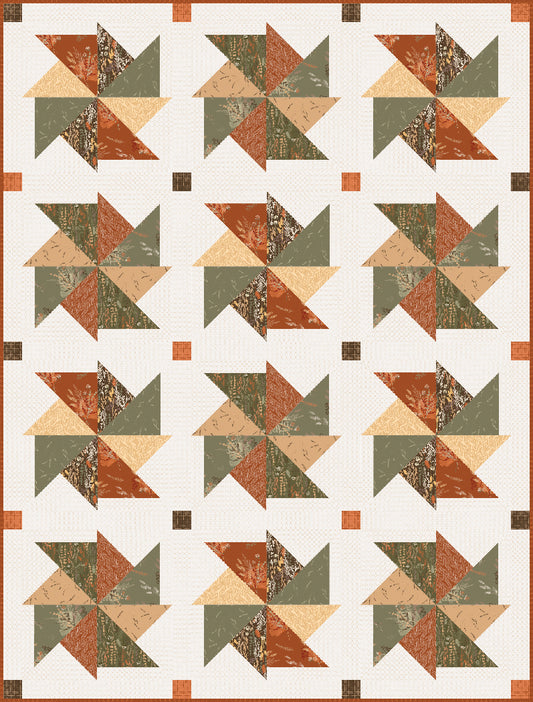Prairie Pinwheels Pieced Quilt Pattern