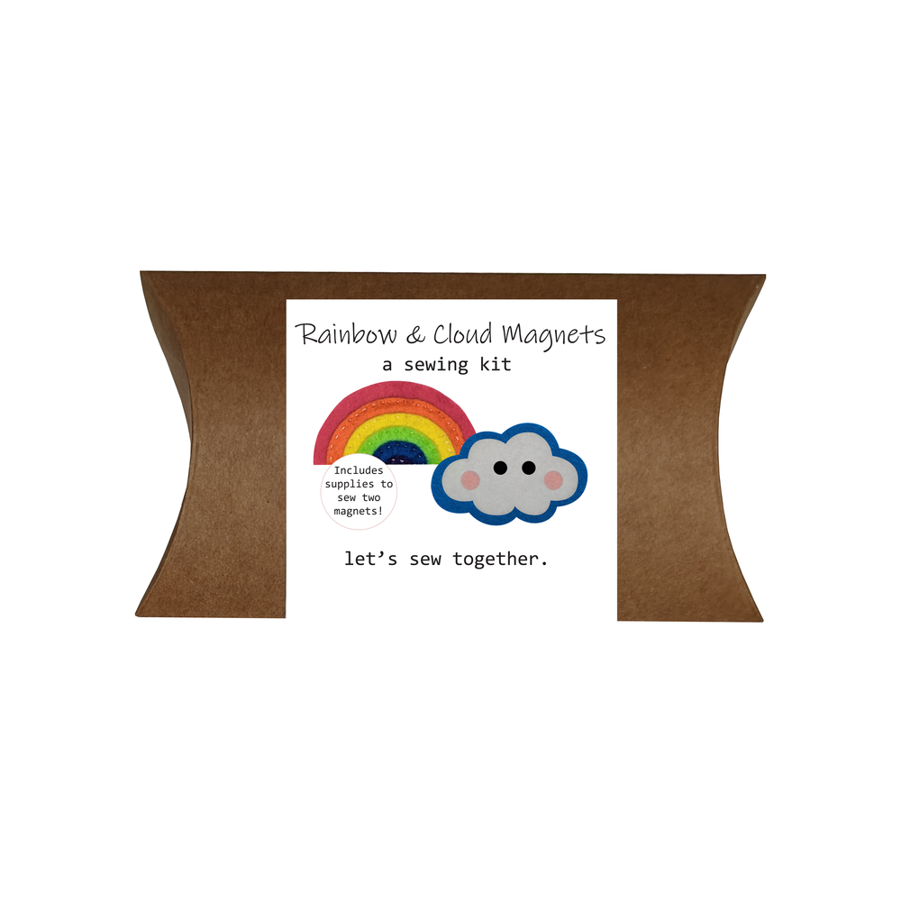 Rainbow and Cloud Felt Magnets Sewing Kit
