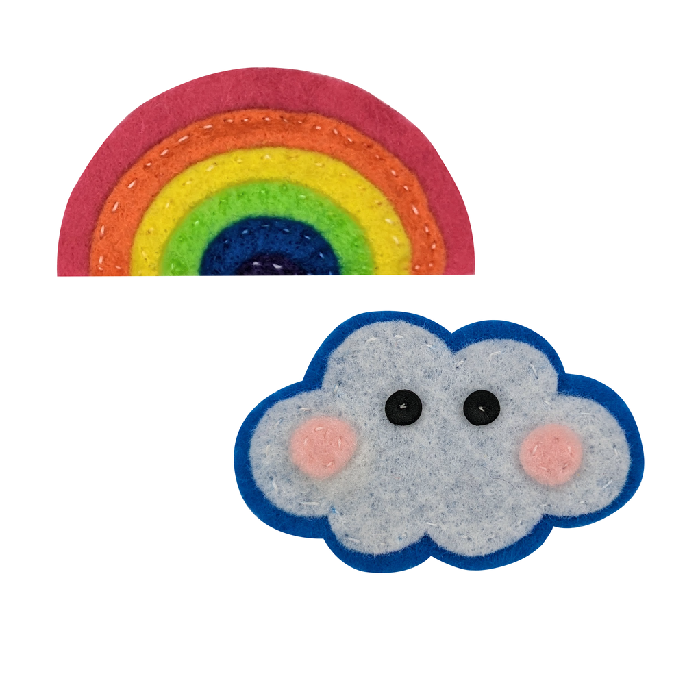 Rainbow and Cloud Felt Magnets Sewing Kit