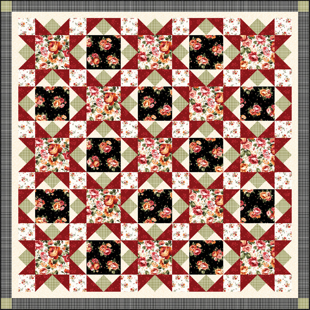 Roses in Bloom Quilt Pattern