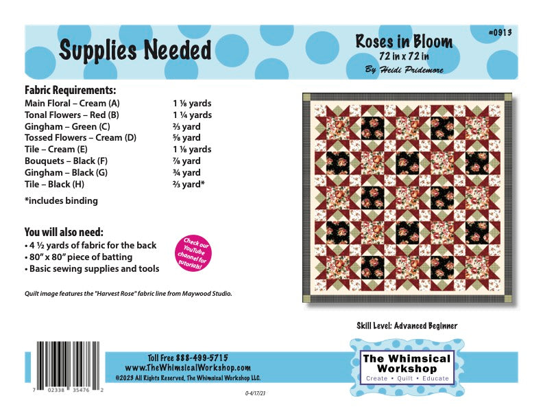 Roses in Bloom Quilt Pattern