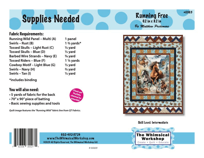 Running Free Quilt Pattern