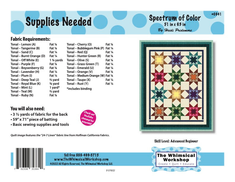 Spectrum of Color Quilt Pattern