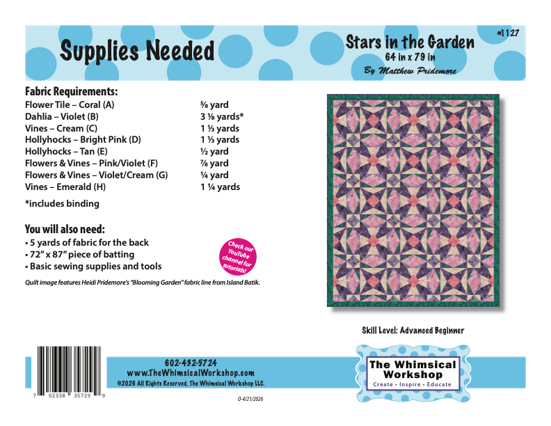 Stars in the Garden Quilt Pattern