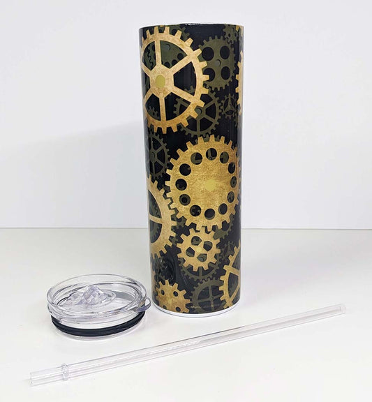 Steampunk Gears 20oz Skinny Tumbler