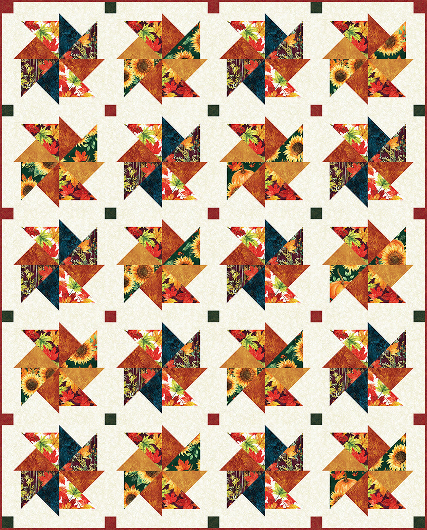 Swirling Leaves Quilt Pattern