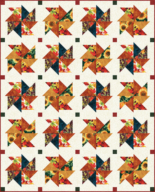Swirling Leaves Quilt Pattern