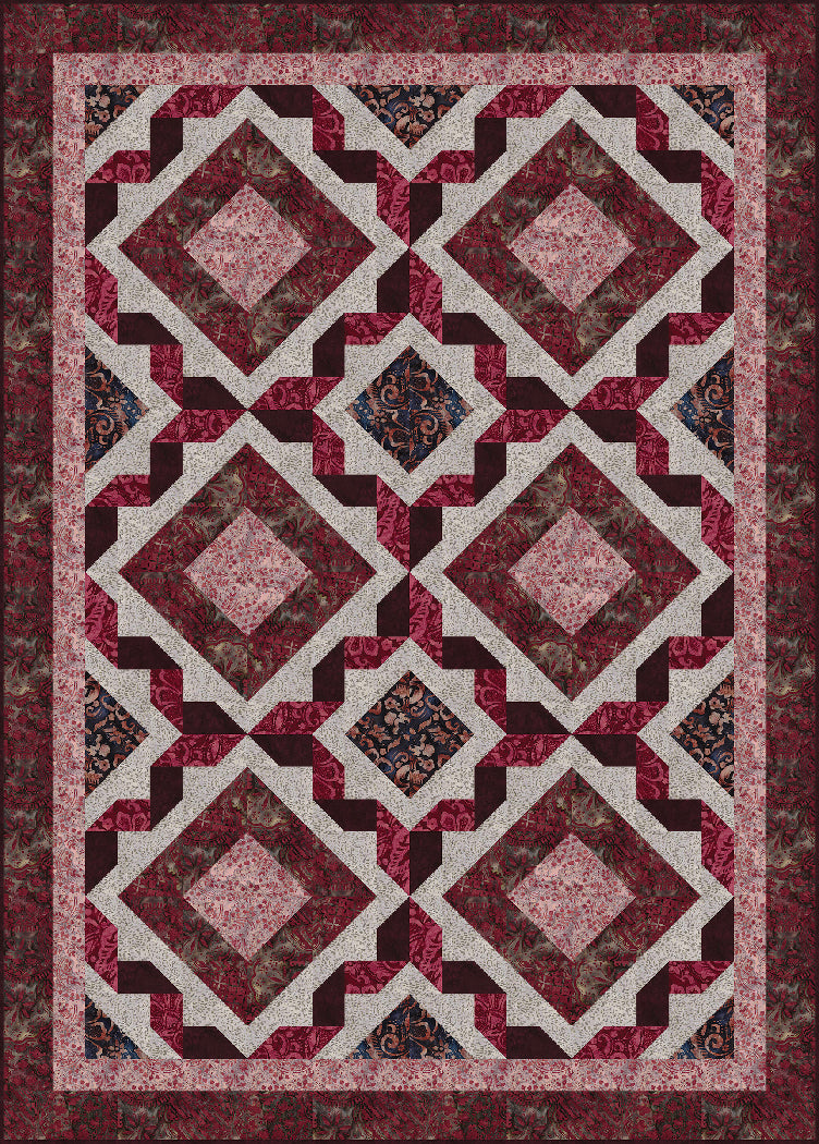 Batik Ribbon Twist Quilt Pattern by Heidi Pridemore | Featuring Sazerac ...