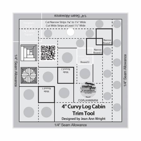 Creative Grids 4" Curvy Log Cabin Tool for quilt blocks