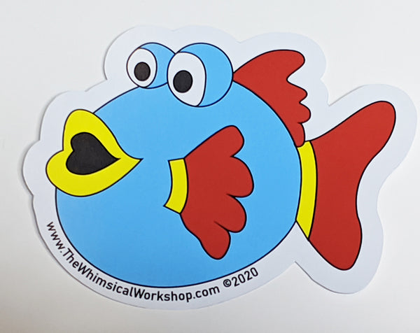 Under the Sea Fishy Sticker - Blue – The Whimsical Workshop LLC